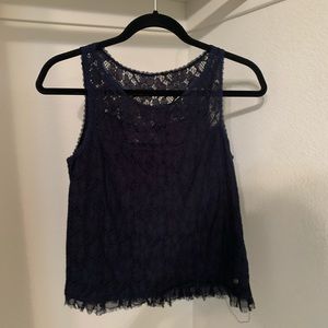 Navy Blue Abercrombie Lace Top